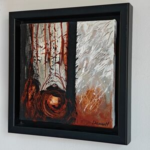 Original Abstract Art Painting By Francine Denault Framed Acrylic On Canvas